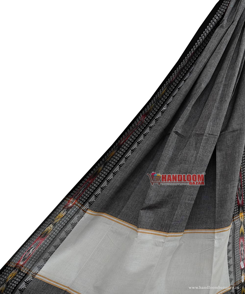 Gray Sambalpuri Handwoven Single Ikat Cotton Dupatta SFCDUP2354