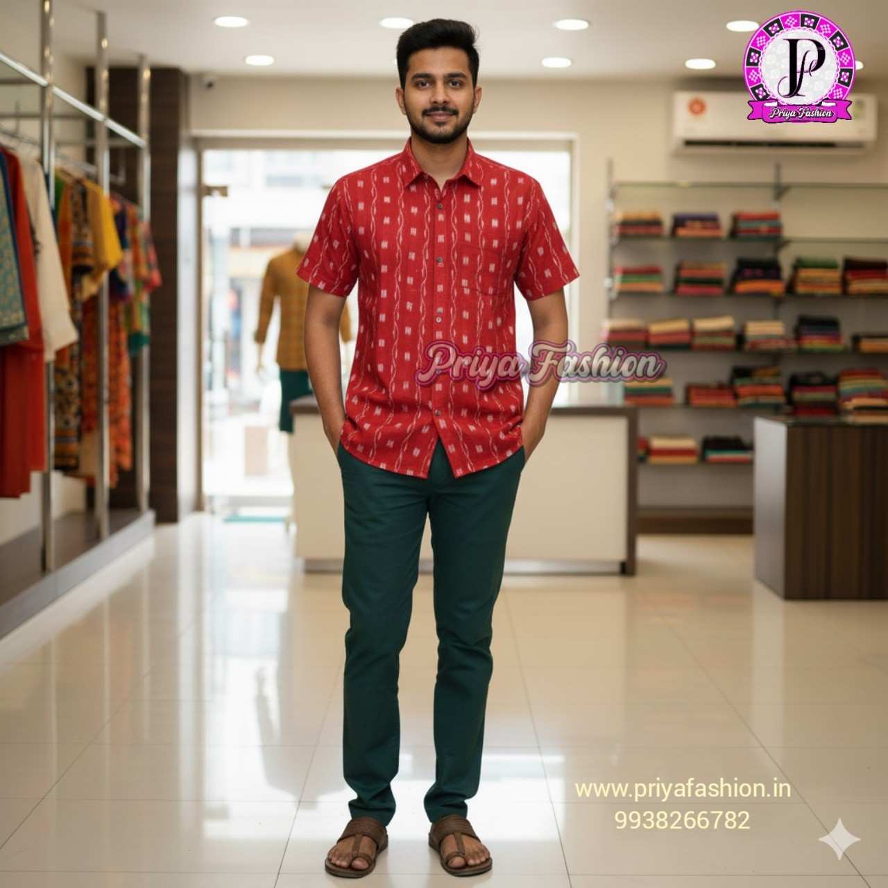 100439 Sambalpuri Half Shirt