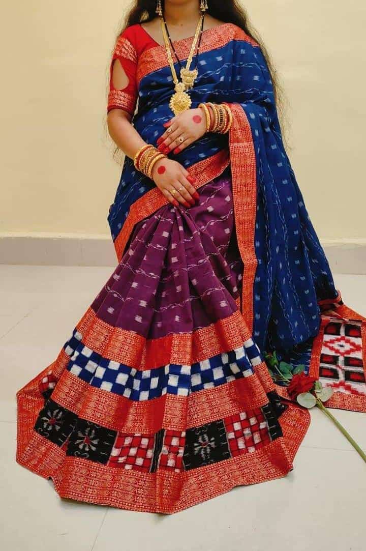 1029 Sambalpuri Patchwork Saree with Blause