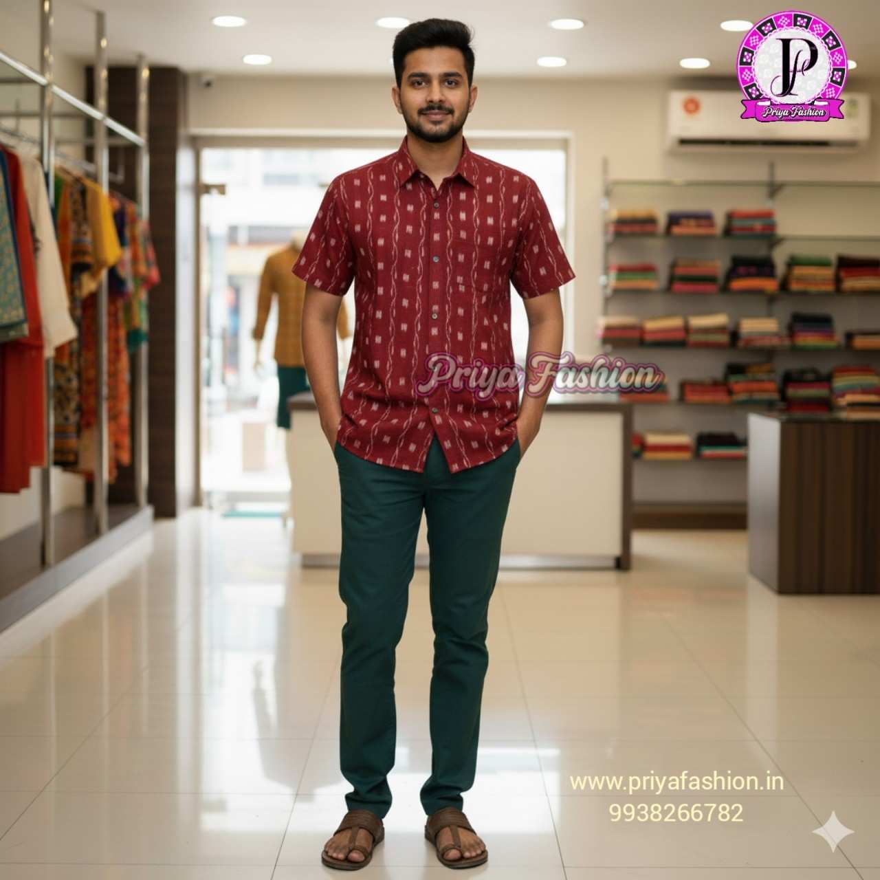 100440 Sambalpuri Half Shirt