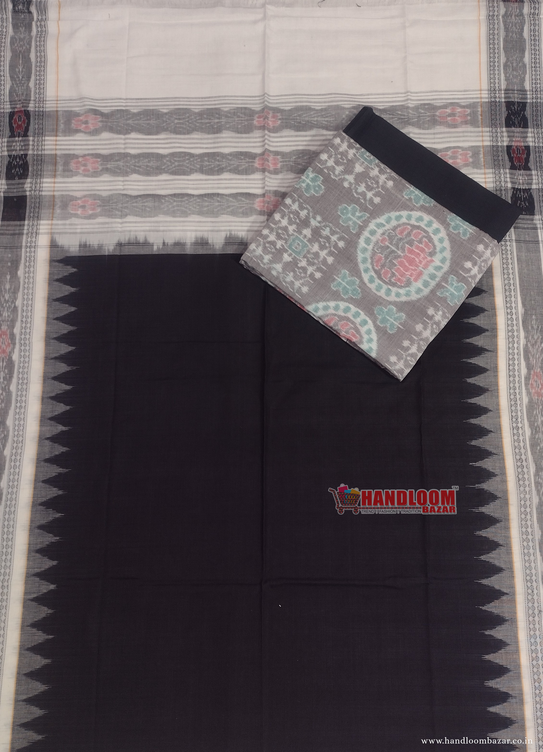 Grey Sambalpuri Cotton Suit Piece