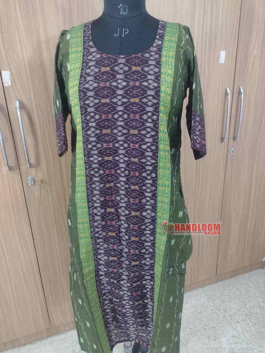 Sambalpuri Kurti Olive Green Colour H12154