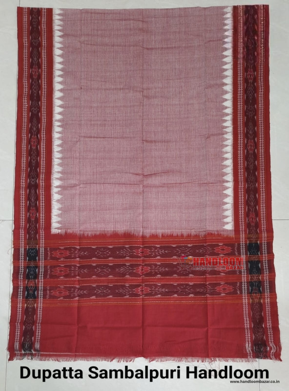 Sambalpuri Handloom Dupatta pink Colour in Red colour border H10058