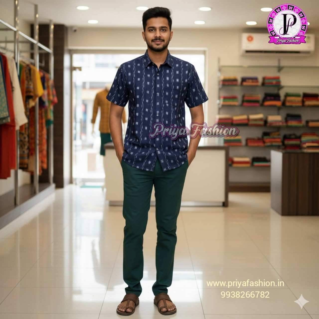 100442 Sambalpuri Half Shirt