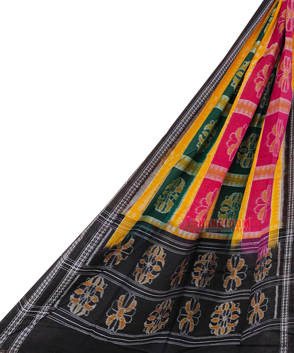 Multicolour Sambalpuri Handwoven Single Ikat Cotton Dupatta SFCDUP1731