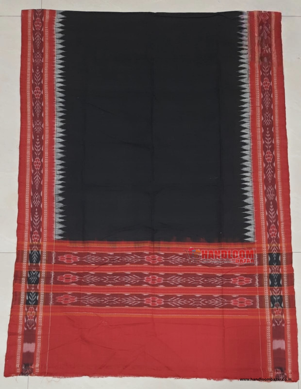 Sambalpuri Handloom Dupatta Black Colour in Red colour border H10065
