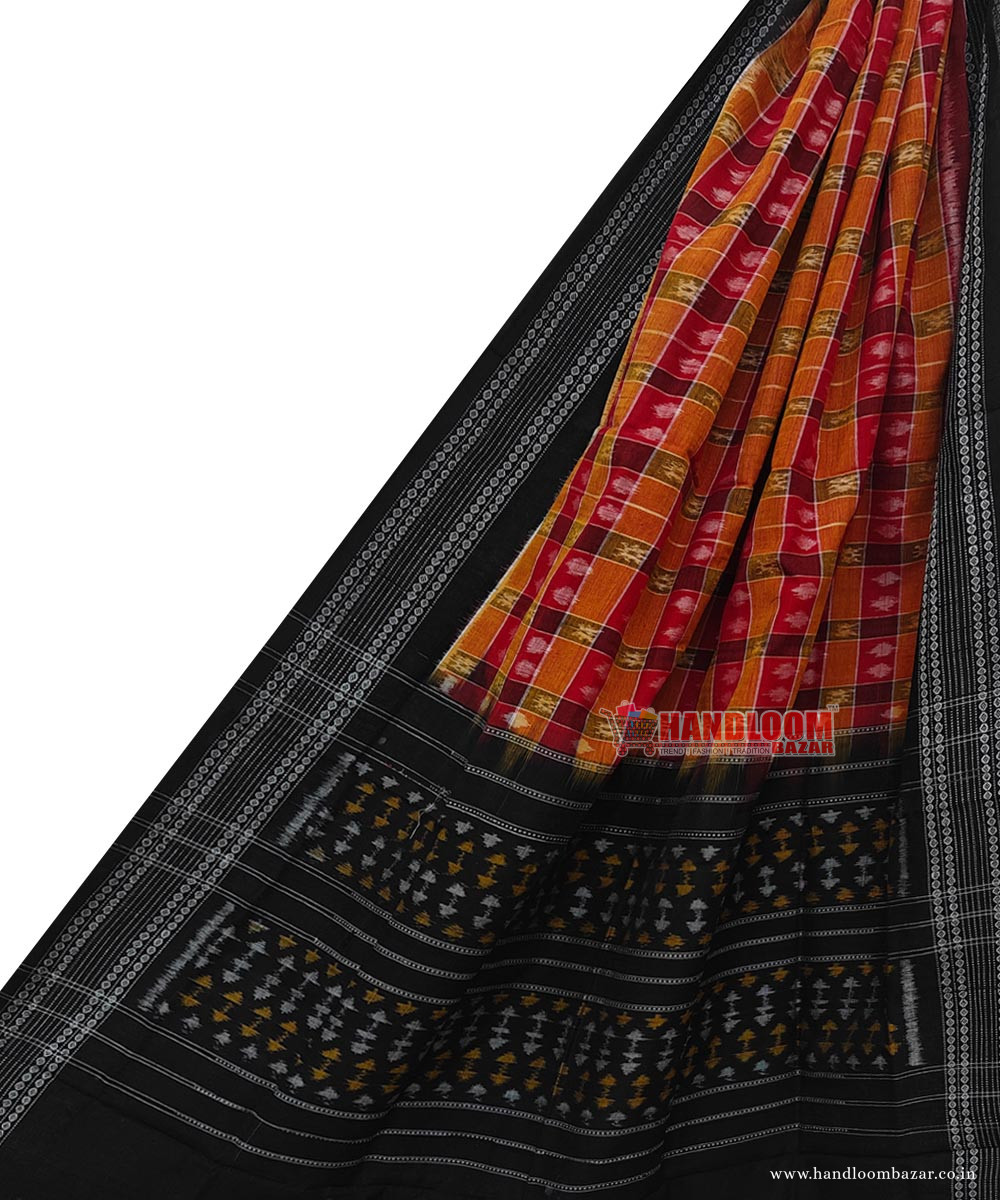 Multicolour Sambalpuri Handwoven Single Ikat Cotton Dupatta SFCDUP2178