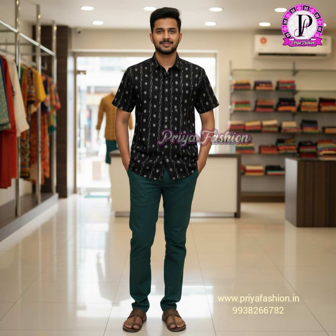 100437 Sambalpuri Half Shirt